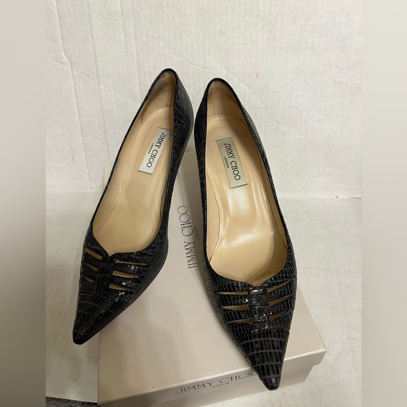 JIMMY CHOO Embossed Lizard Pumps - Picture 6 of 16
